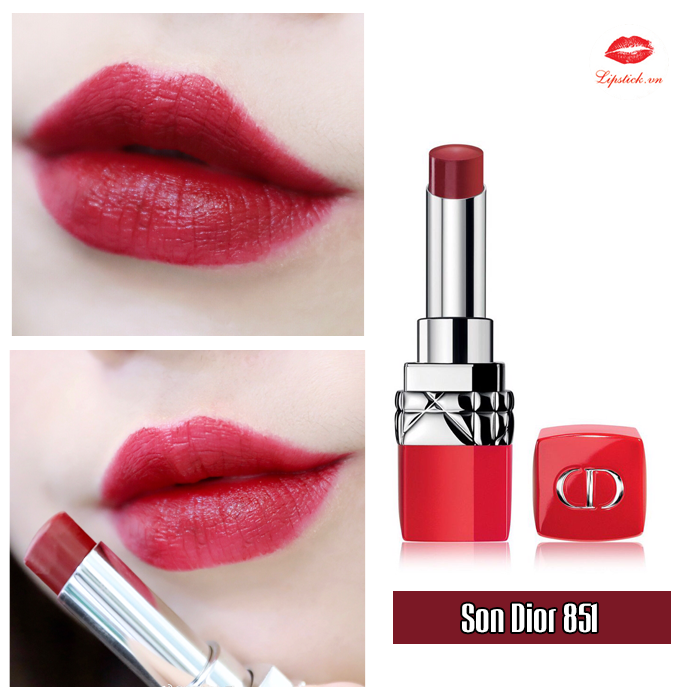 Review Son Dior 851 Ultra Rouge Ultra Shock Màu Đỏ Rượu