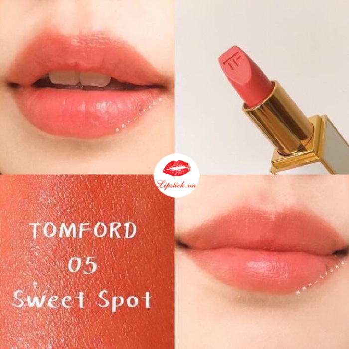 Review Son Tom Ford 05 Sweet Spot Lip Color Sheer Cam Ánh Nhũ