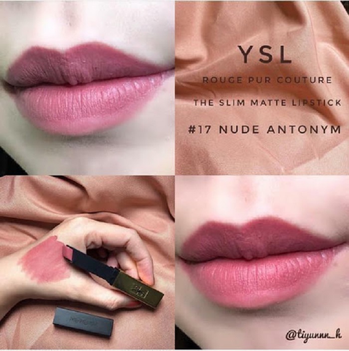 review son ysl slim 17 nude antonym hồng nâu thời thượng